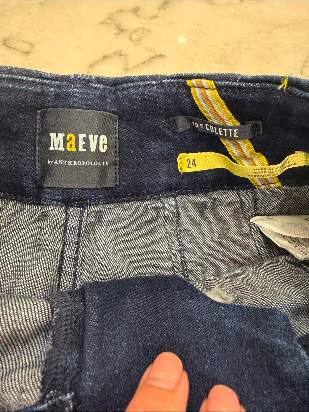 Maeve Anthropologie Colette Wide-Leg Women's Jeans in Dark Blue 24 - Picture 4 of 8